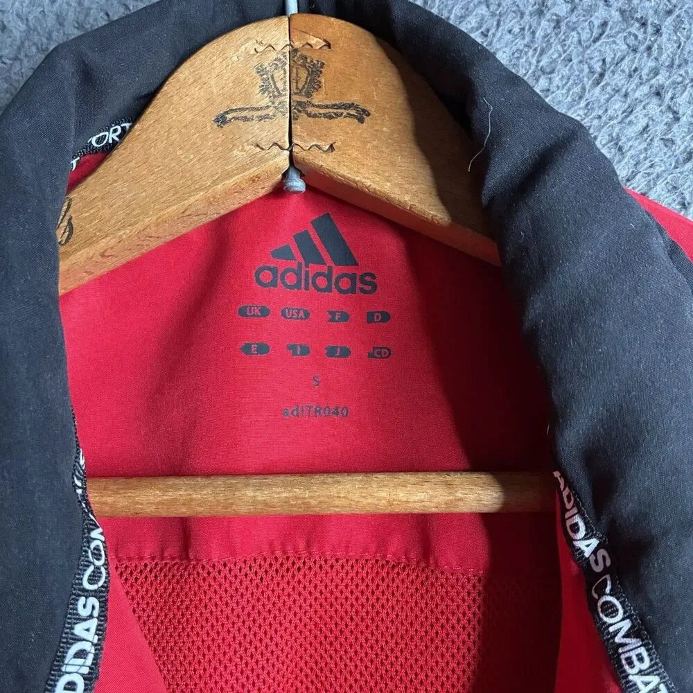 Adidas Track Jacket Mens Small Red Morocco Soccer National Team Full Zip